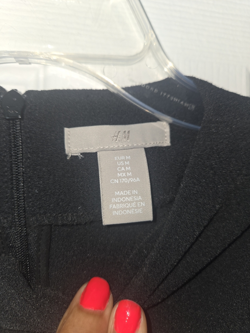 H&M Black Knit Top with Back Zipper